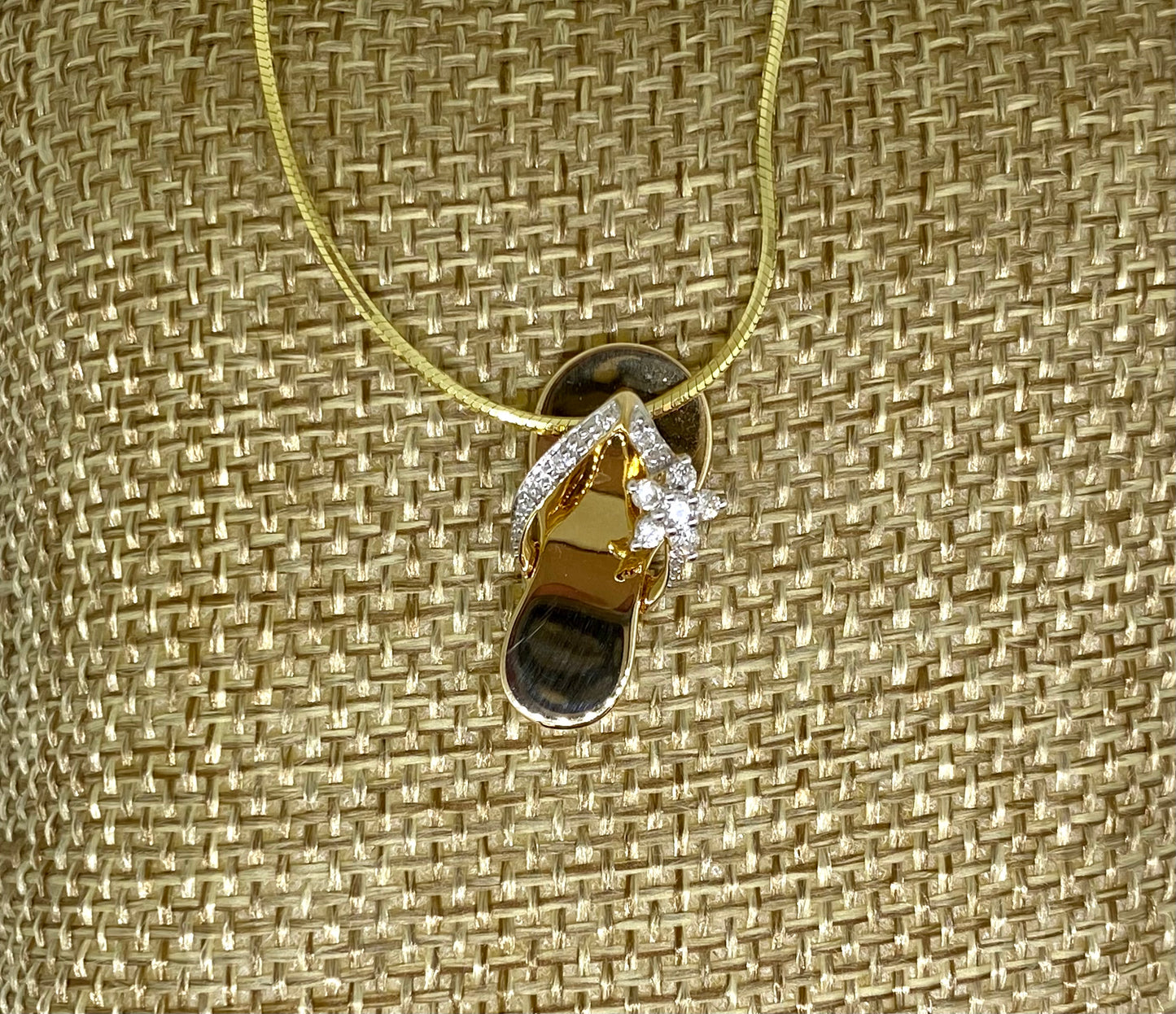 14K Gold and Diamond Sandal Pendant