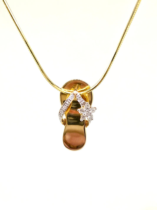 14K Gold and Diamond Sandal Pendant