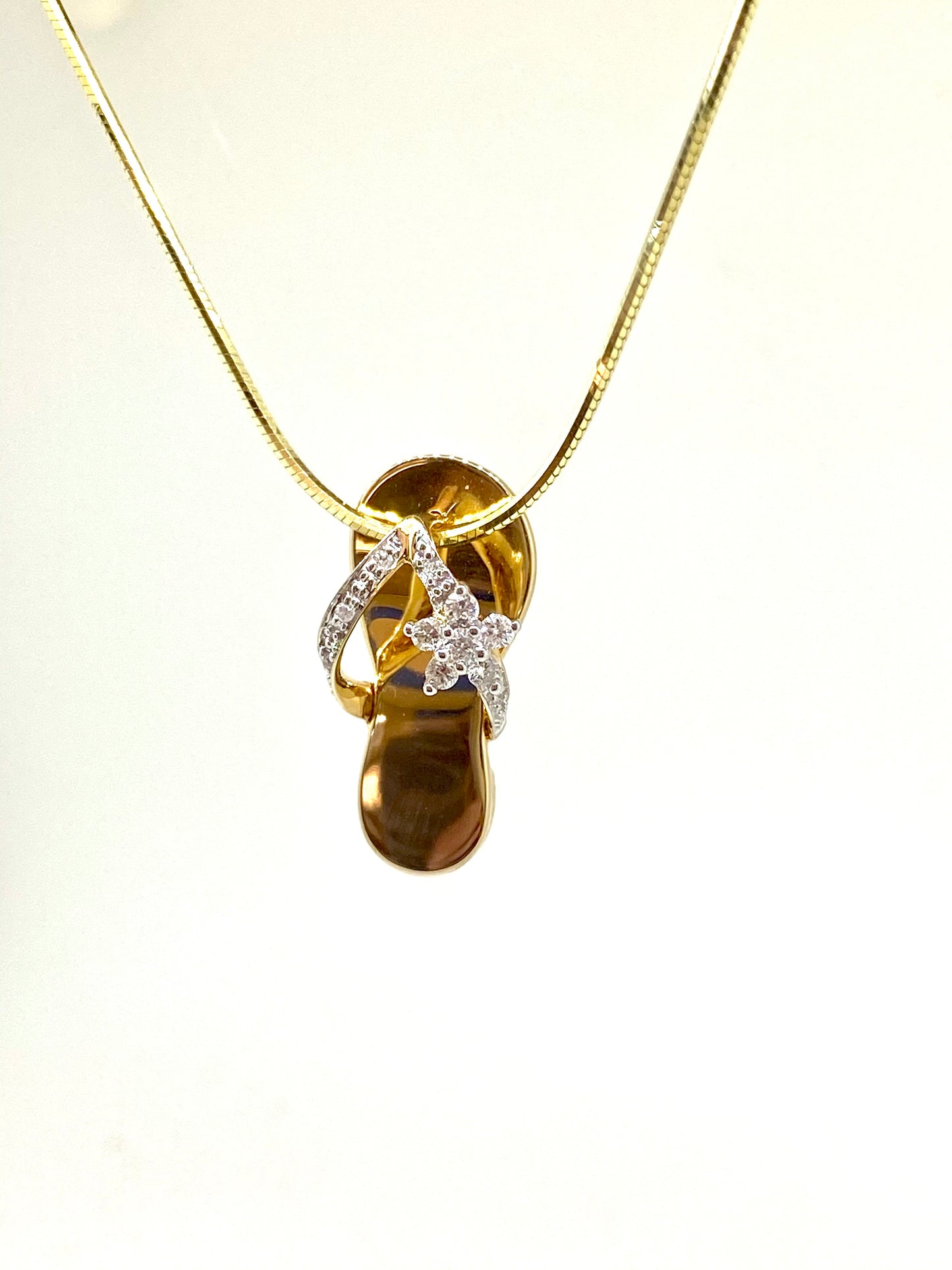 14K Gold and Diamond Sandal Pendant