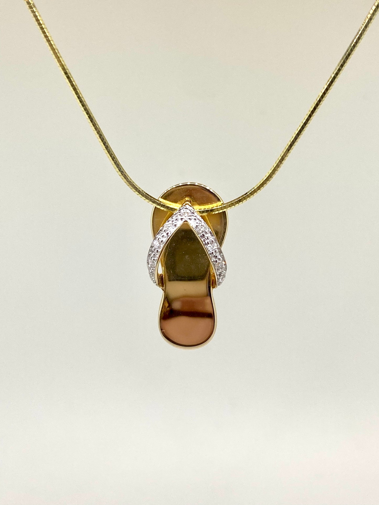 14K Gold and Diamond Sandal Pendant