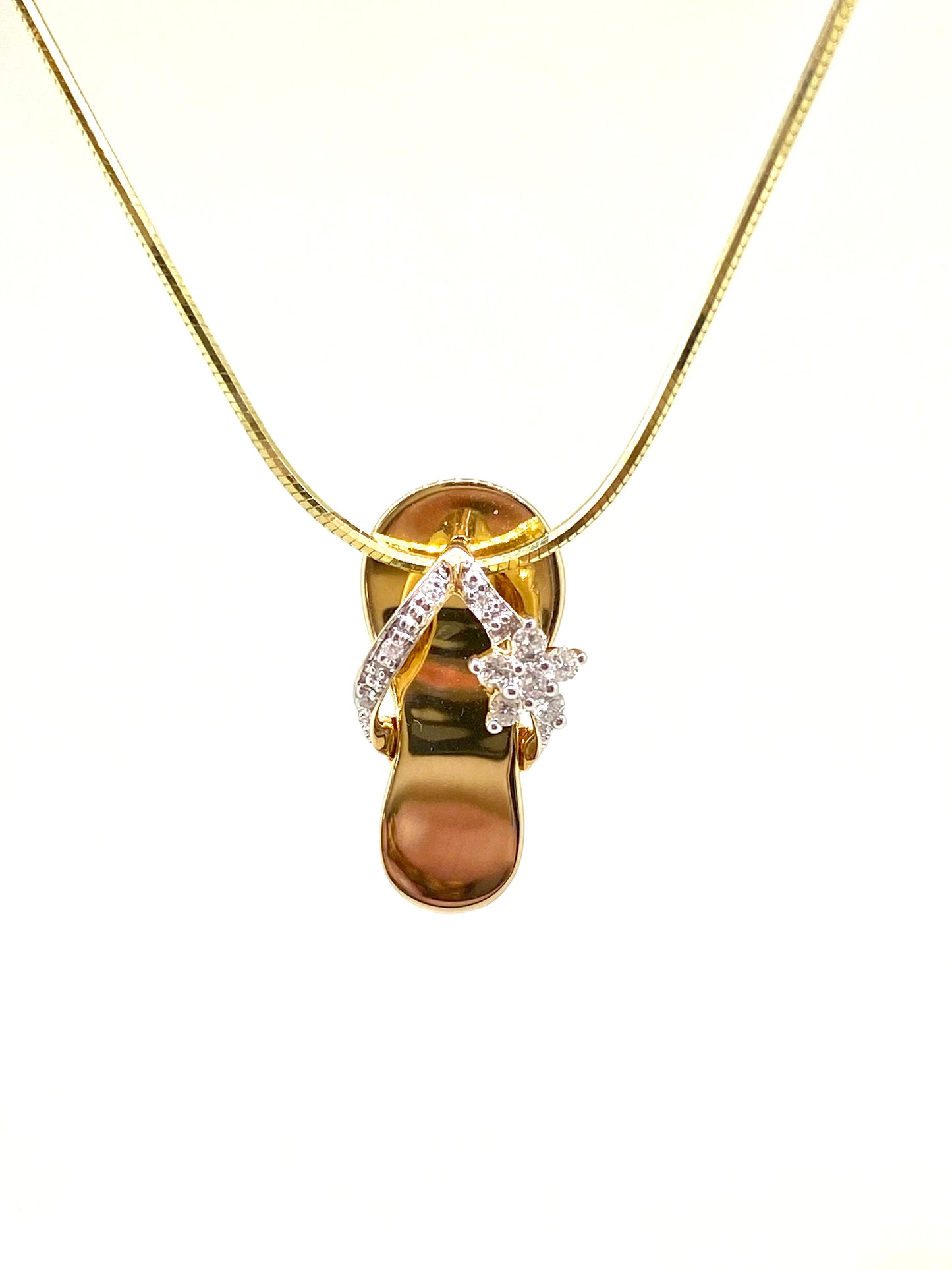 14K Gold and Diamond Sandal Pendant