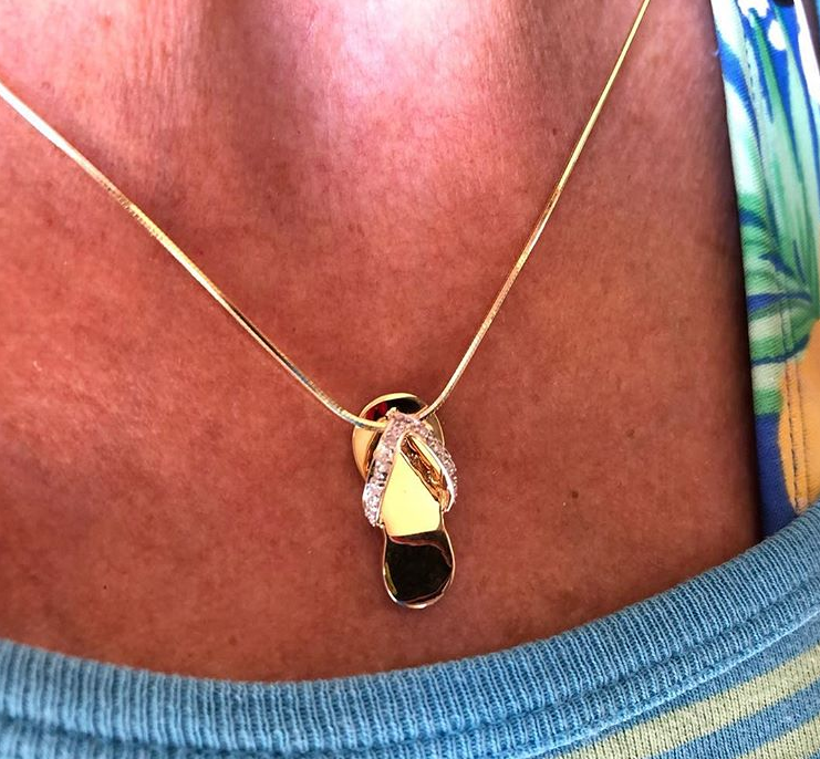 14K Gold and Diamond Sandal Pendant