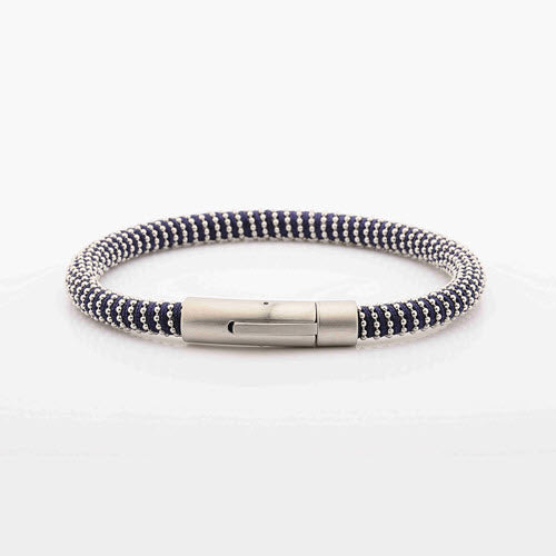 Men's Wrapped Leather Bracelet with Silver Wrap