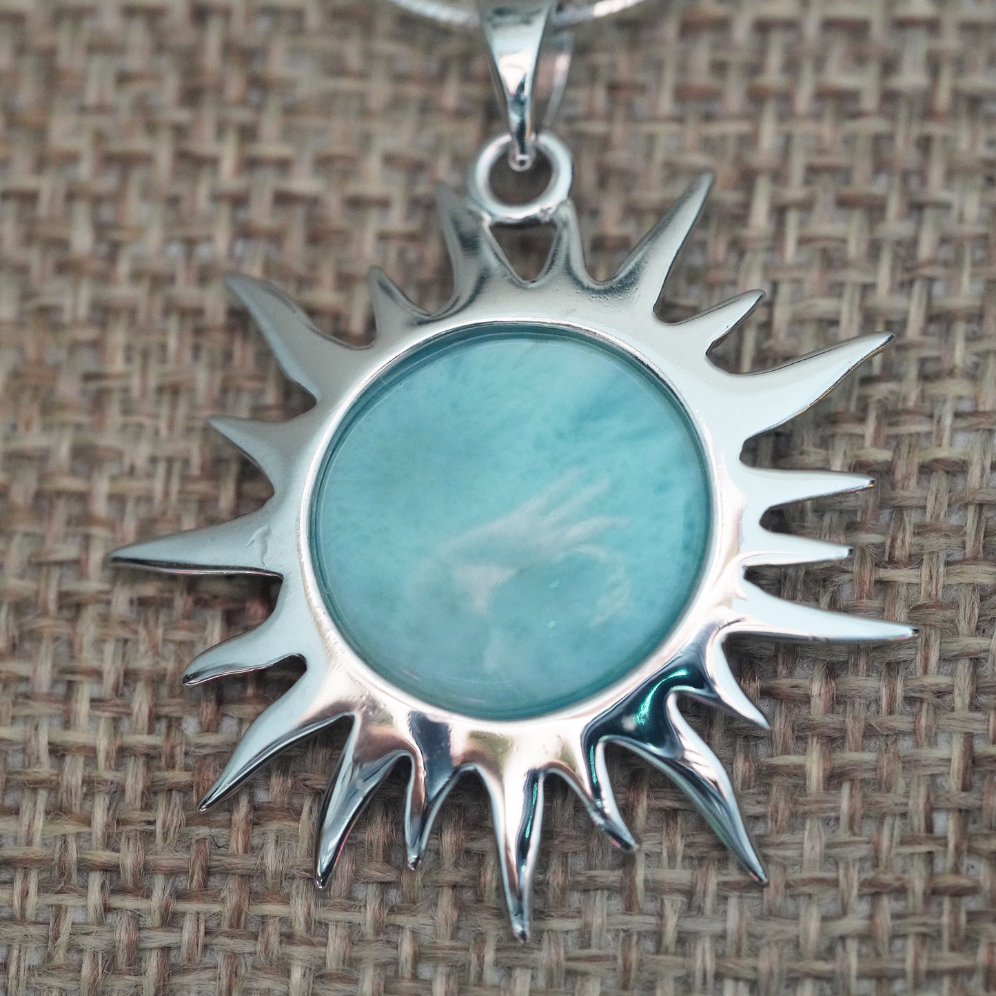 Large Sun Larimar Pendant
