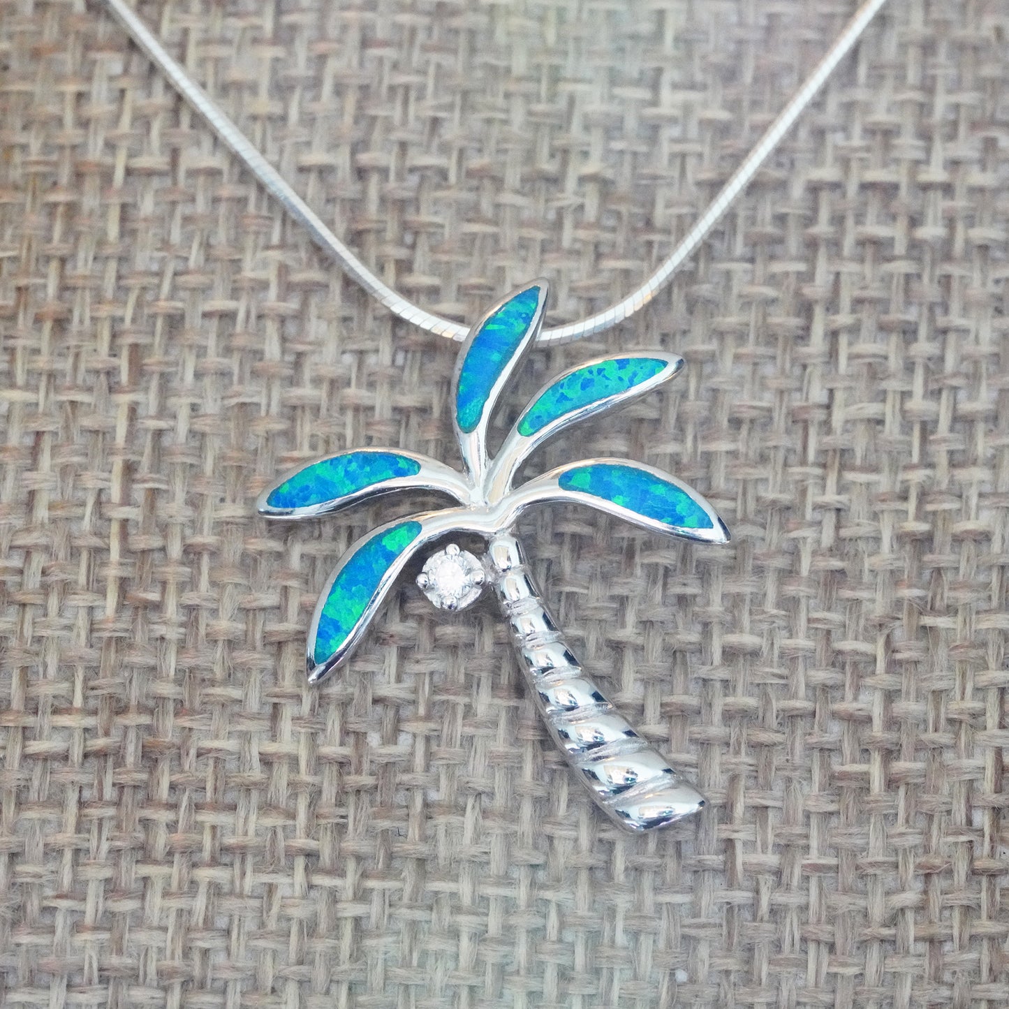 Opal Palm Tree Pendant