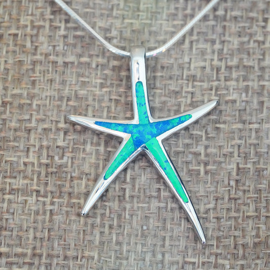 Opal Starfish Pendant