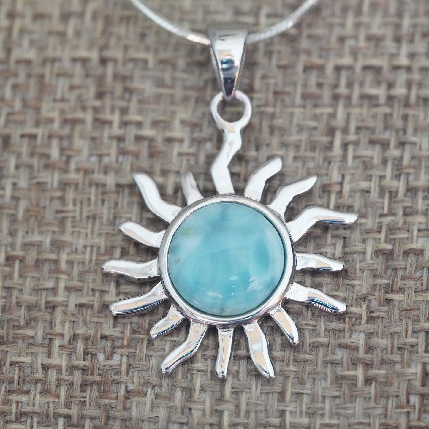 Small Sun Larimar Pendant