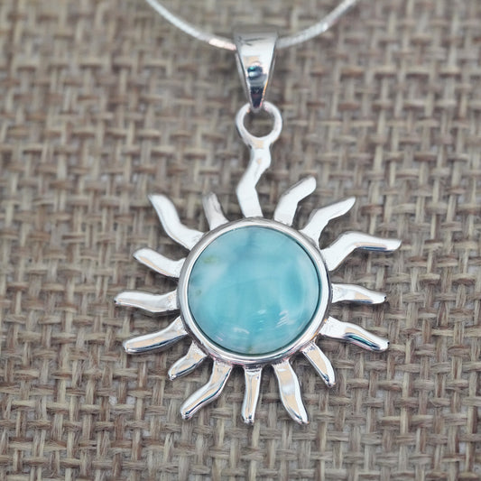 Small Sun Larimar Pendant