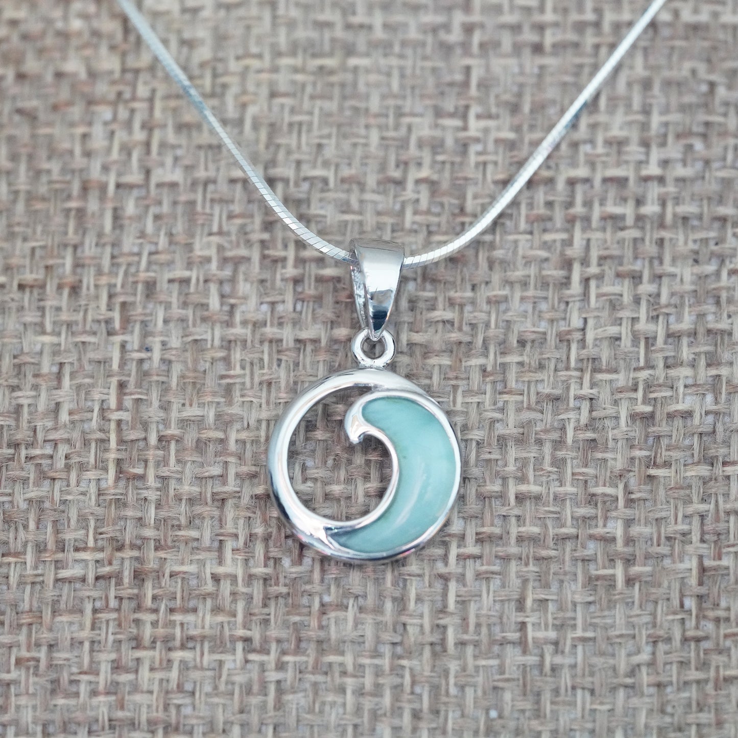 Small Wave Larimar Pendant