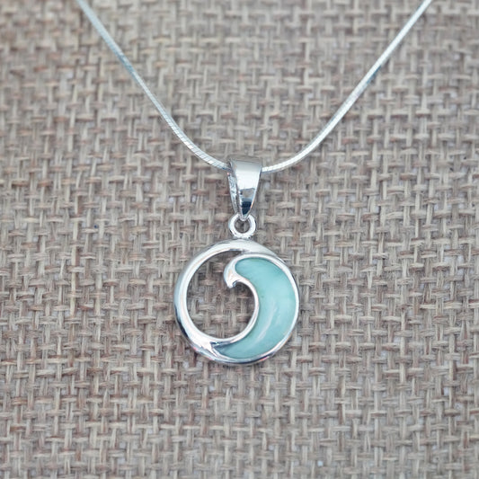 Small Wave Larimar Pendant