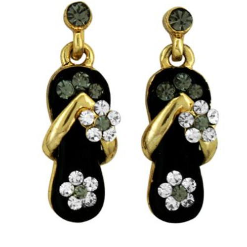 Sandal Dangle Earrings with 14K Gold Overlay