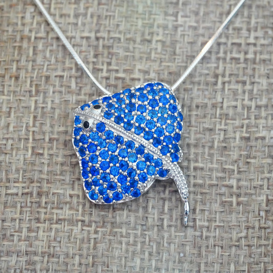 Blue Crystal Stingray Pendant