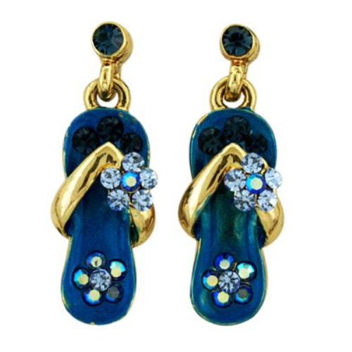 Sandal Dangle Earrings with 14K Gold Overlay