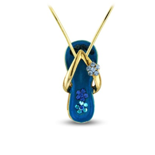 Flower with Gold Strap Sandal Pendant