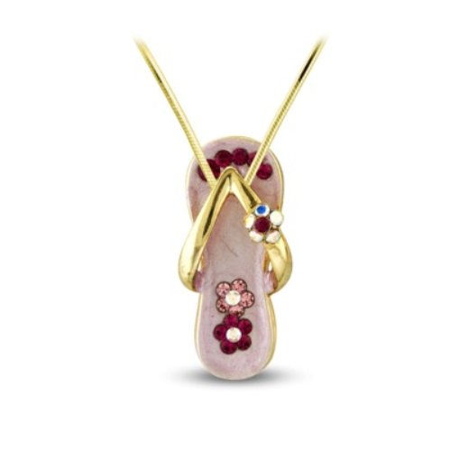 Flower with Gold Strap Sandal Pendant