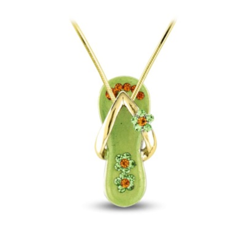 Flower with Gold Strap Sandal Pendant