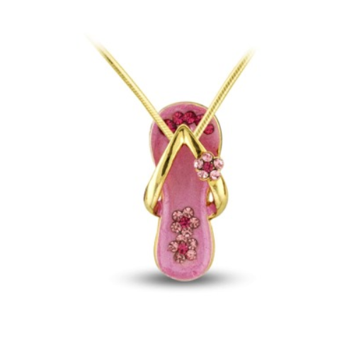 Flower with Gold Strap Sandal Pendant