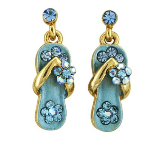 Sandal Dangle Earrings with 14K Gold Overlay