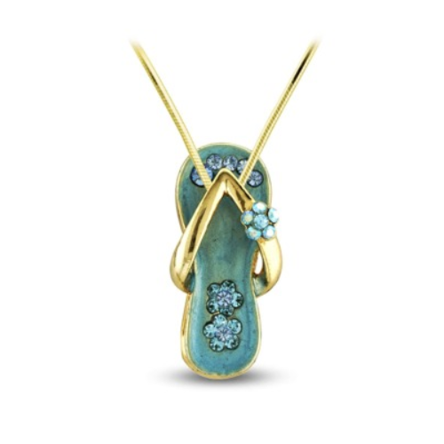 Flower with Gold Strap Sandal Pendant