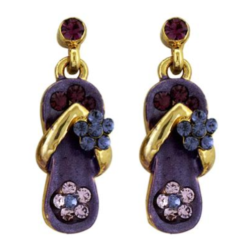 Sandal Dangle Earrings with 14K Gold Overlay