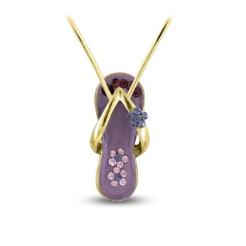 Flower with Gold Strap Sandal Pendant