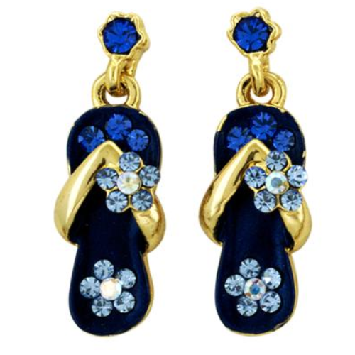 Sandal Dangle Earrings with 14K Gold Overlay