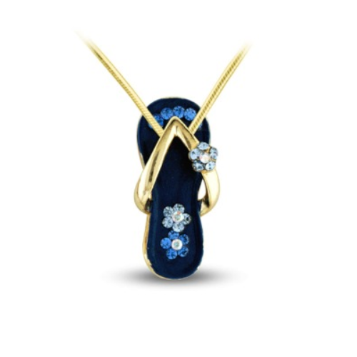 Flower with Gold Strap Sandal Pendant
