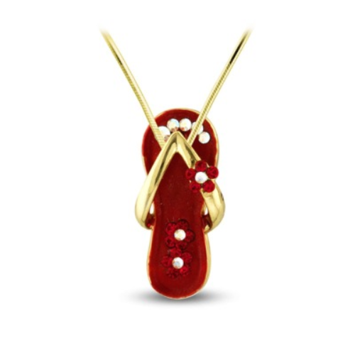 Flower with Gold Strap Sandal Pendant