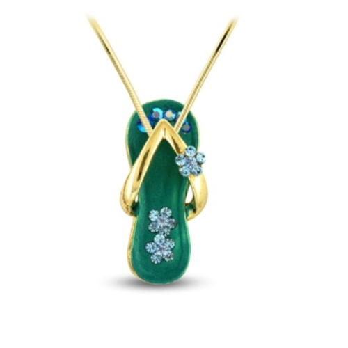 Flower with Gold Strap Sandal Pendant