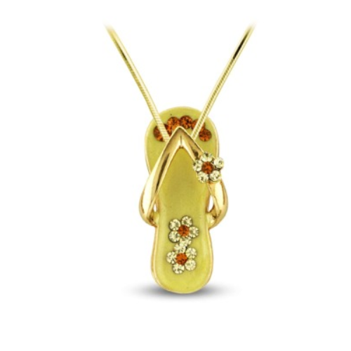 Flower with Gold Strap Sandal Pendant
