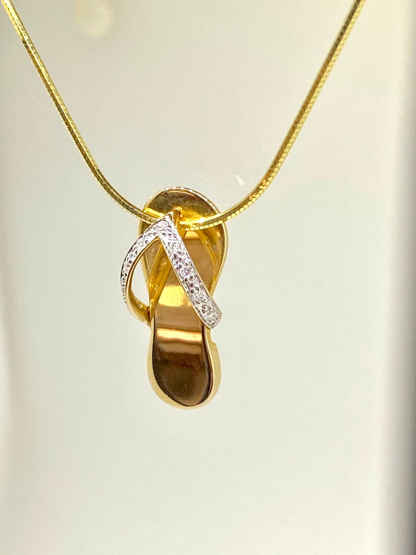 14K Gold and Diamond Sandal Pendant