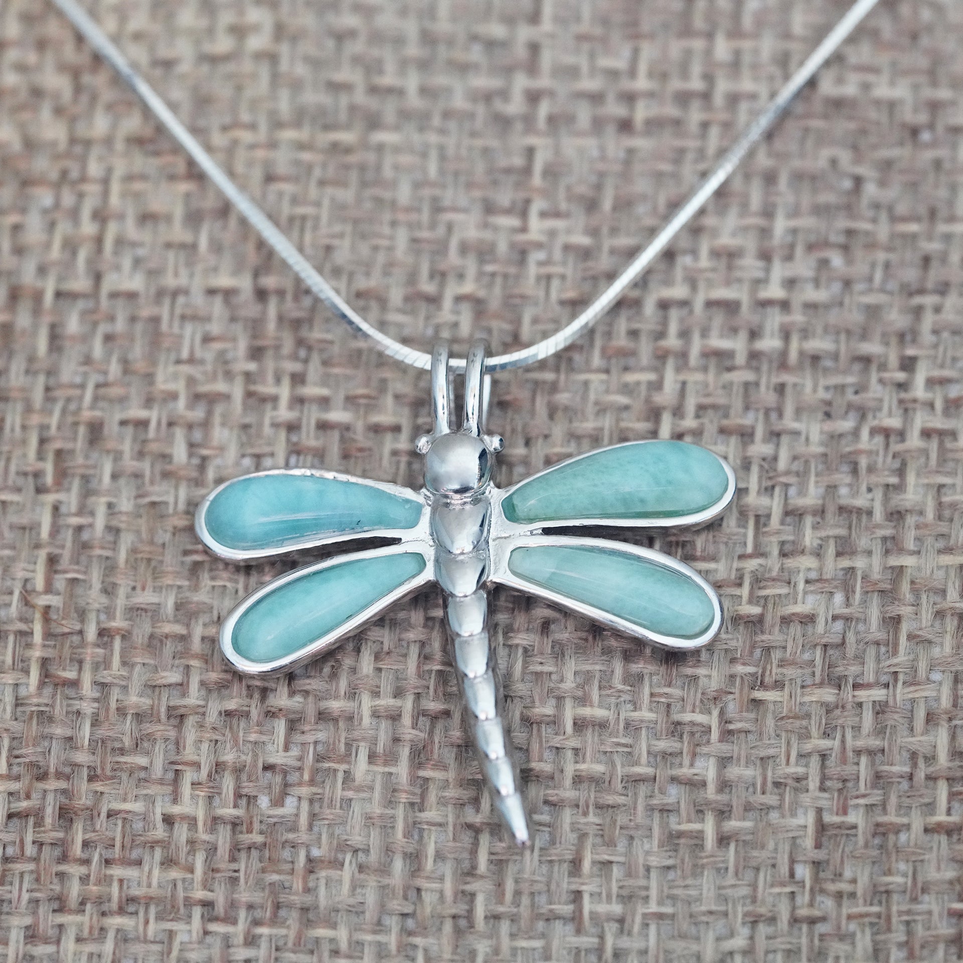 Larimar Dragonfly Pendant