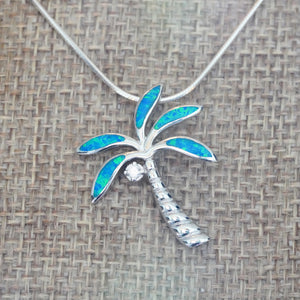 Opal Palm Tree Pendant