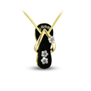 Flower with Gold Strap Sandal Pendant