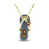 Flower with Gold Strap Sandal Pendant