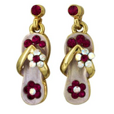 Sandal Dangle Earrings with 14K Gold Overlay