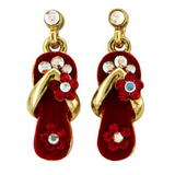 Sandal Dangle Earrings with 14K Gold Overlay