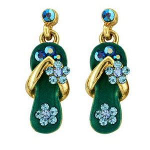 Sandal Dangle Earrings with 14K Gold Overlay