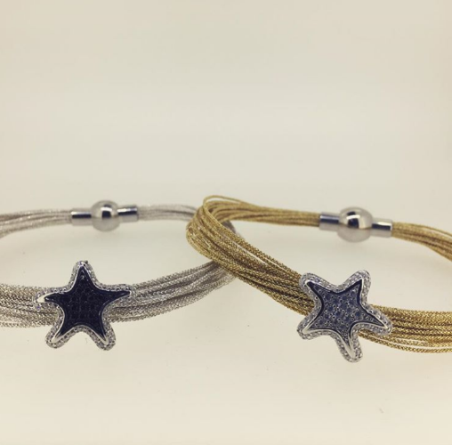 Pavé Starfish Silk Bracelet